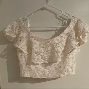 2 piece lace Wayf skirt and crop top set